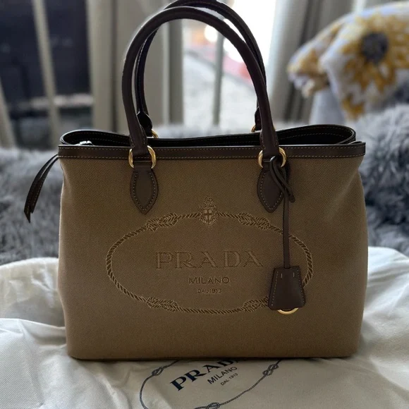 Prada Jacquard Canvas Tote NWOT - Picture 1 of 5